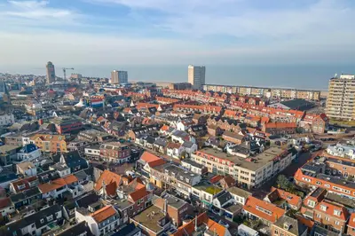 an aerial view of a city with buildings at Zaras Studio Hermes in Zandvoort