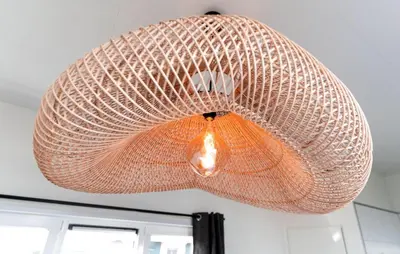 a large light fixture hanging from a ceiling at Gorgeous Home In Vinkeveen With Sauna in Vinkeveen