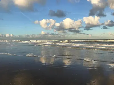 a view of the beach from the shore at Kust 1 in Egmond aan Zee