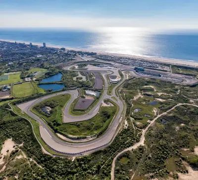 an aerial view of a road near the ocean at The Beach & Town Suite - Free Parking in Zandvoort