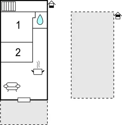 an image of a diagram of a kitchen with two counters at Aqualiving in Aalsmeer