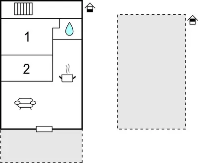 an image of a diagram of a kitchen with a stove at Aqualiving Kempers in Aalsmeer
